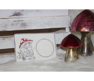 Stickserie ITH - MugRugs Pilz Fräulein